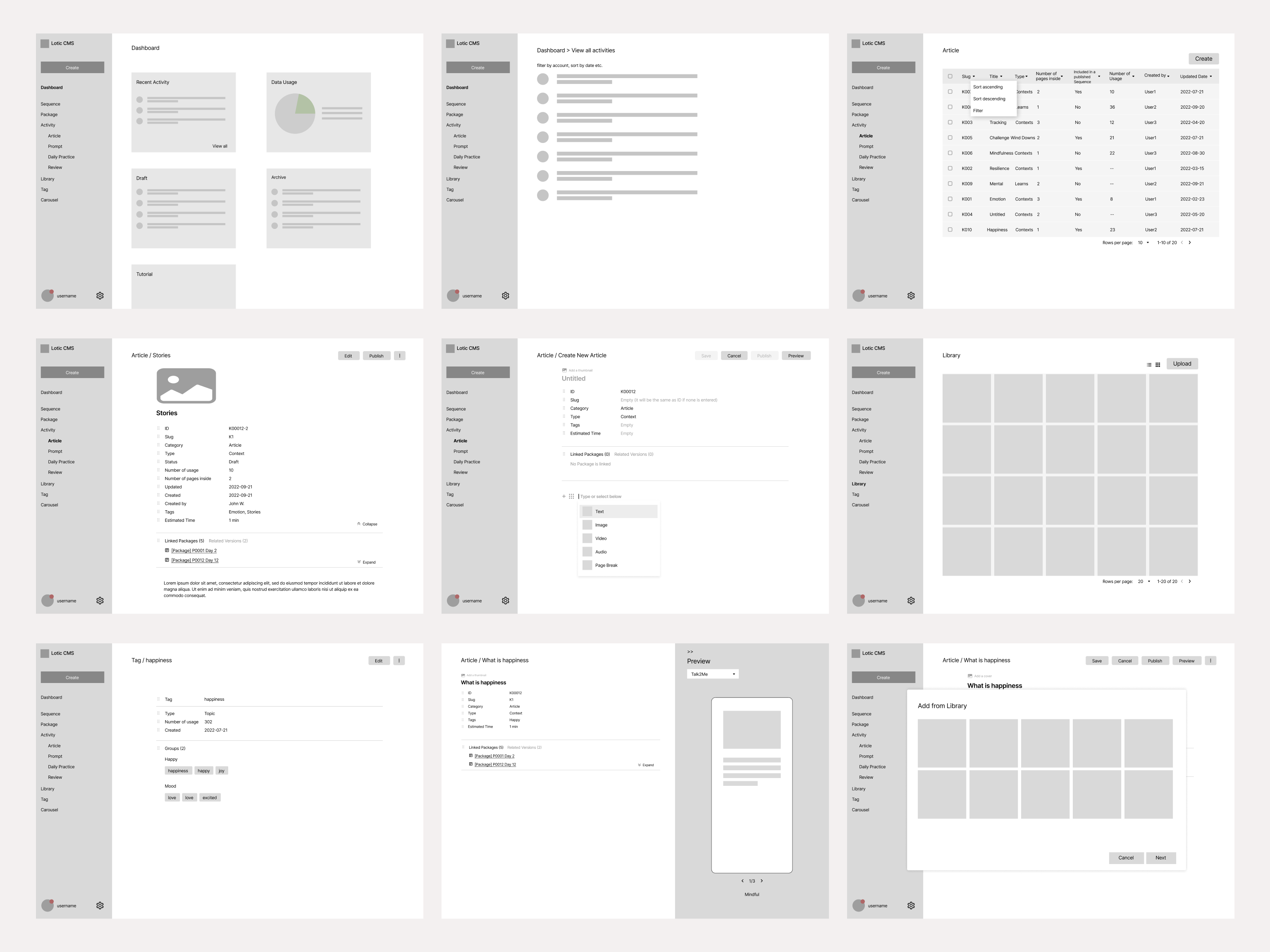 CMS wireframe Image